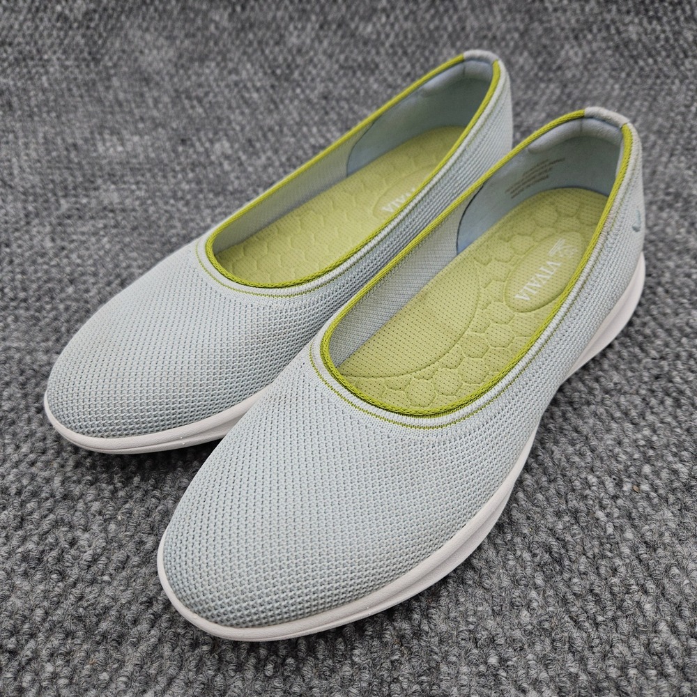 VIVAIA Women's 9 Izabel Walker Pro Hybrid Green Ballet Flats Knit Slip On Shoes